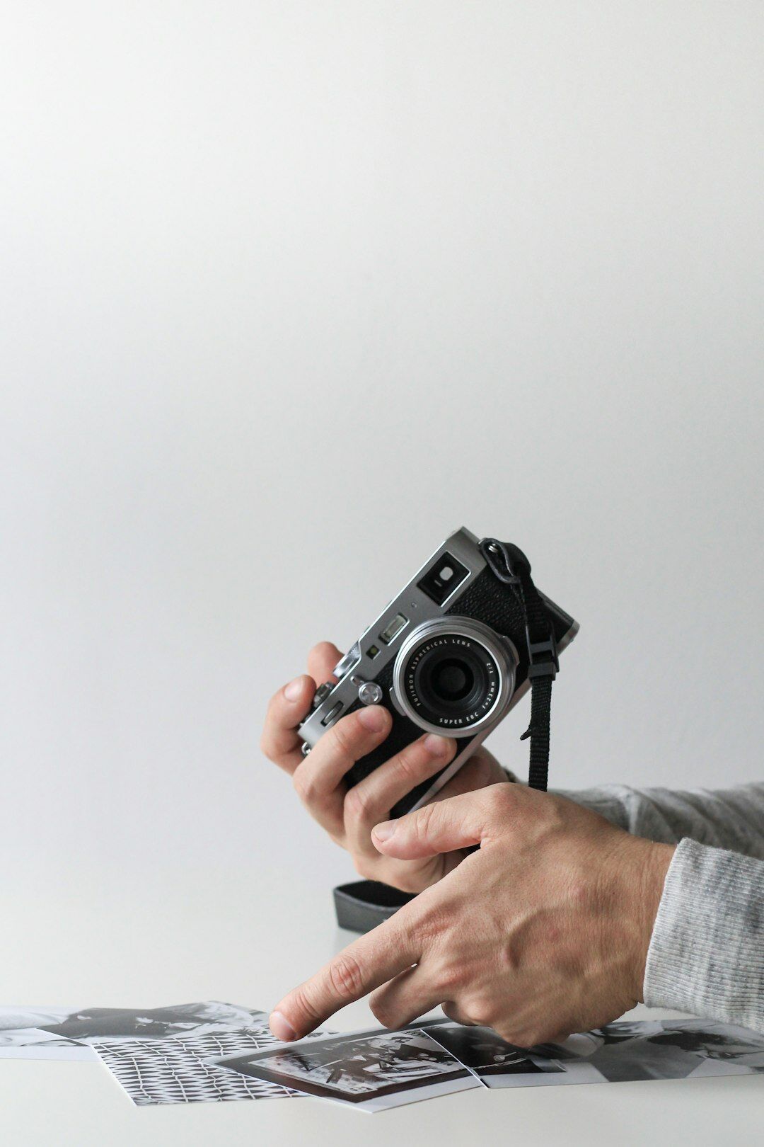 Photographer reviewing documentary photo archive
